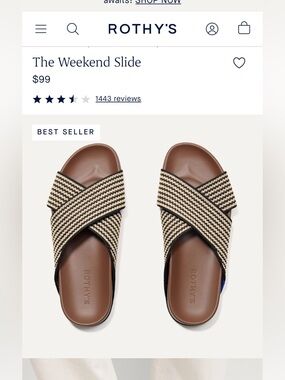 Rothy's Crossband The Weekend Slide - Brown & Natural